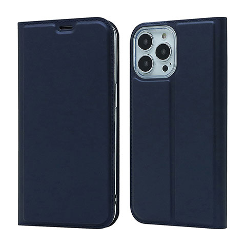 Coque Portefeuille Livre Cuir Etui Clapet L18 pour Apple iPhone 14 Pro Max Bleu