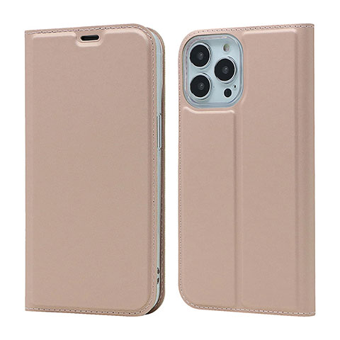 Coque Portefeuille Livre Cuir Etui Clapet L18 pour Apple iPhone 14 Pro Max Or Rose