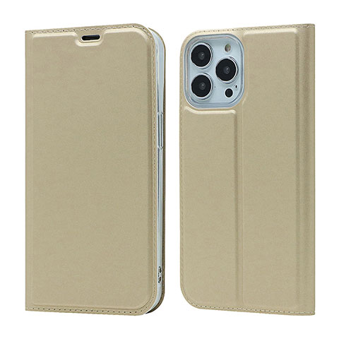 Coque Portefeuille Livre Cuir Etui Clapet L18 pour Apple iPhone 15 Pro Or