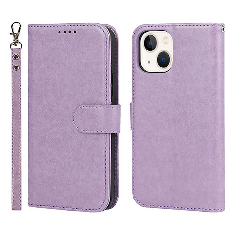 Coque Portefeuille Livre Cuir Etui Clapet L19 pour Apple iPhone 15 Plus Violet Clair