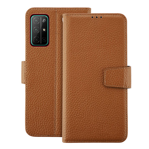 Coque Portefeuille Livre Cuir Etui Clapet L19 pour Huawei Honor 30S Marron