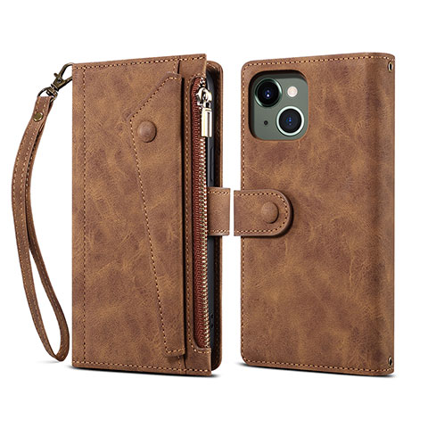 Coque Portefeuille Livre Cuir Etui Clapet L20 pour Apple iPhone 13 Marron