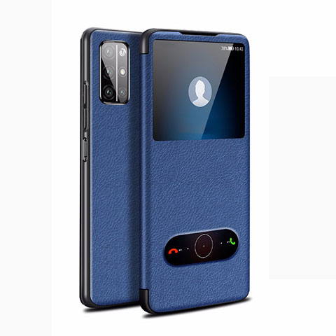 Coque Portefeuille Livre Cuir Etui Clapet L21 pour Huawei Honor 30S Bleu