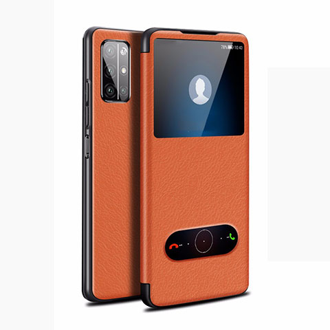 Coque Portefeuille Livre Cuir Etui Clapet L21 pour Huawei Honor 30S Orange