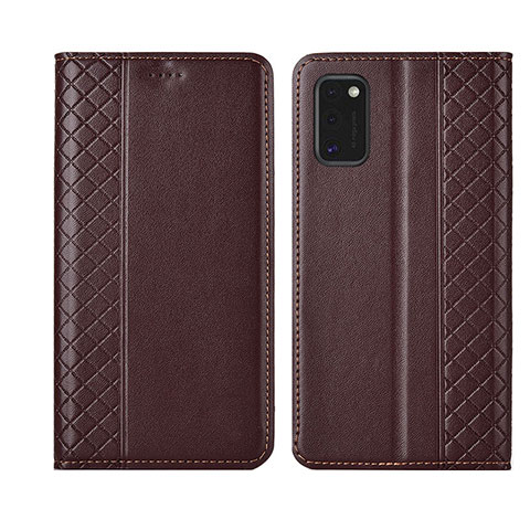 Coque Portefeuille Livre Cuir Etui Clapet L21 pour Samsung Galaxy A41 Marron