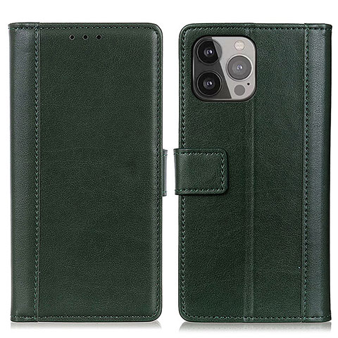 Coque Portefeuille Livre Cuir Etui Clapet L28 pour Apple iPhone 13 Pro Vert