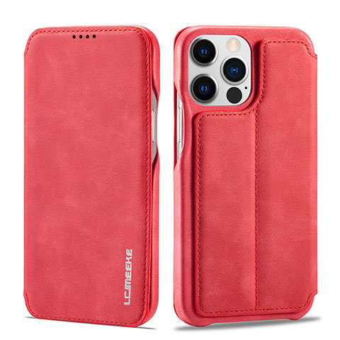 Coque Portefeuille Livre Cuir Etui Clapet LC1 pour Apple iPhone 13 Pro Max Rouge