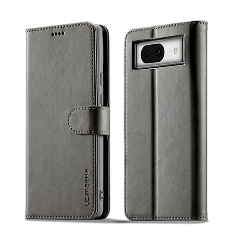 Coque Portefeuille Livre Cuir Etui Clapet LC1 pour Google Pixel 7a 5G Gris