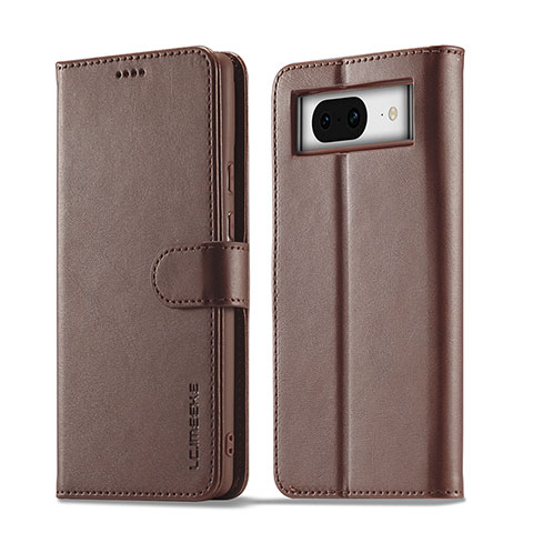 Coque Portefeuille Livre Cuir Etui Clapet LC1 pour Google Pixel 7a 5G Marron