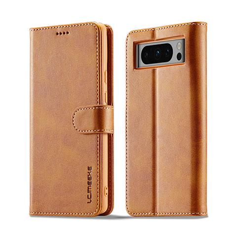 Coque Portefeuille Livre Cuir Etui Clapet LC1 pour Google Pixel 8 Pro 5G Brun Clair