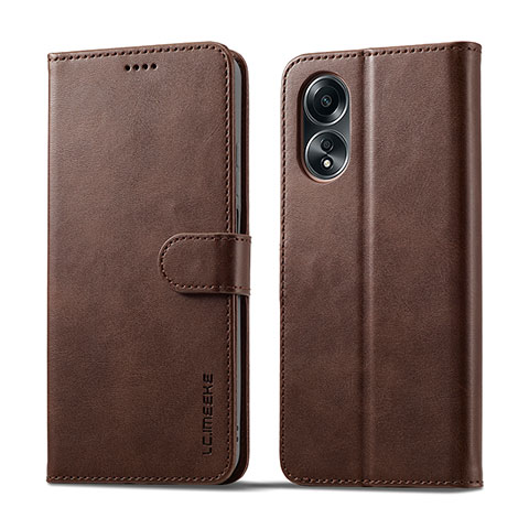 Coque Portefeuille Livre Cuir Etui Clapet LC1 pour Oppo A18 Marron