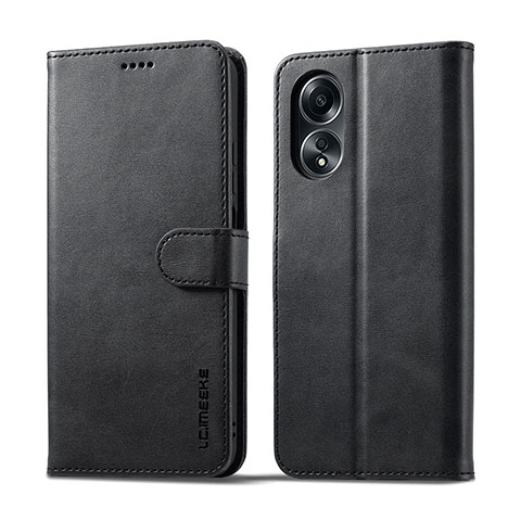 Coque Portefeuille Livre Cuir Etui Clapet LC1 pour Oppo A18 Noir