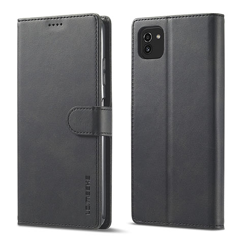 Coque Portefeuille Livre Cuir Etui Clapet LC1 pour Samsung Galaxy A03 Noir