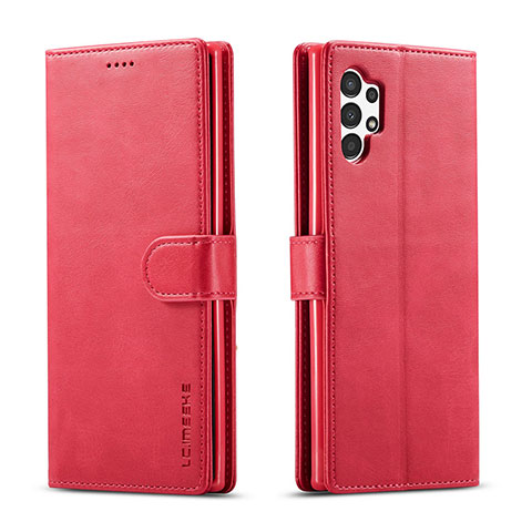 Coque Portefeuille Livre Cuir Etui Clapet LC1 pour Samsung Galaxy A13 4G Rose Rouge