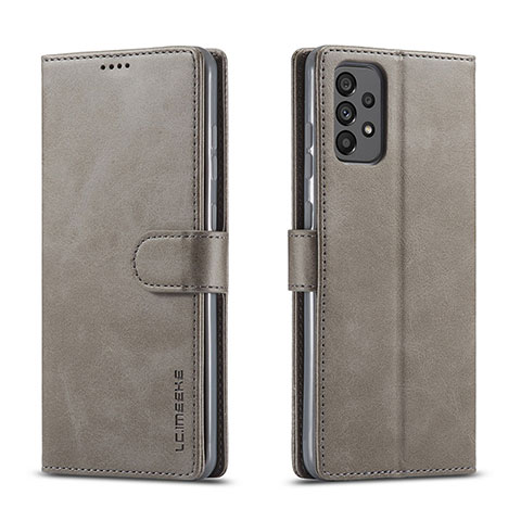 Coque Portefeuille Livre Cuir Etui Clapet LC1 pour Samsung Galaxy A73 5G Gris