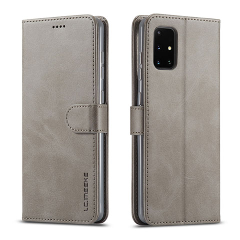 Coque Portefeuille Livre Cuir Etui Clapet LC1 pour Samsung Galaxy M51 Gris