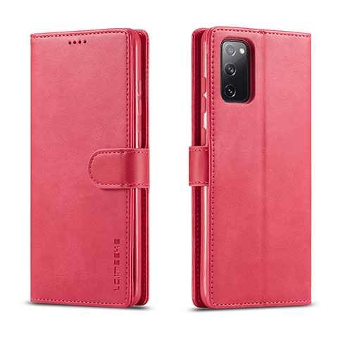 Coque Portefeuille Livre Cuir Etui Clapet LC1 pour Samsung Galaxy M52 5G Rose Rouge