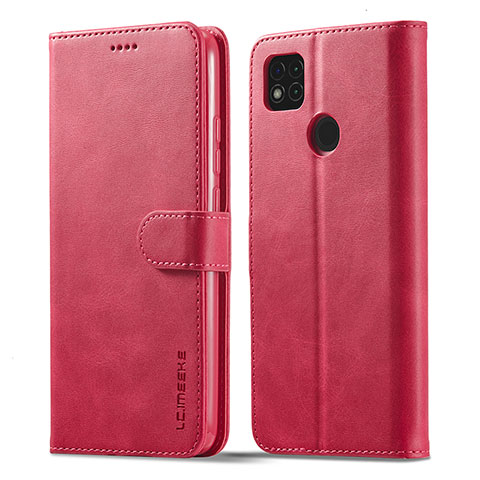 Coque Portefeuille Livre Cuir Etui Clapet LC1 pour Xiaomi POCO C31 Rose Rouge