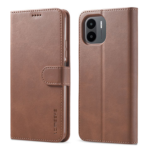 Coque Portefeuille Livre Cuir Etui Clapet LC1 pour Xiaomi Poco C50 Marron