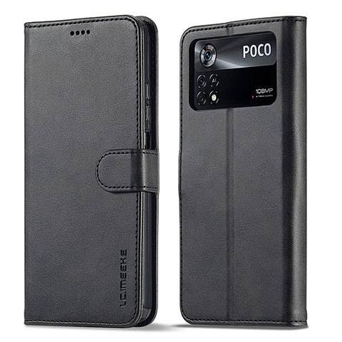 Coque Portefeuille Livre Cuir Etui Clapet LC1 pour Xiaomi Poco M4 Pro 4G Noir