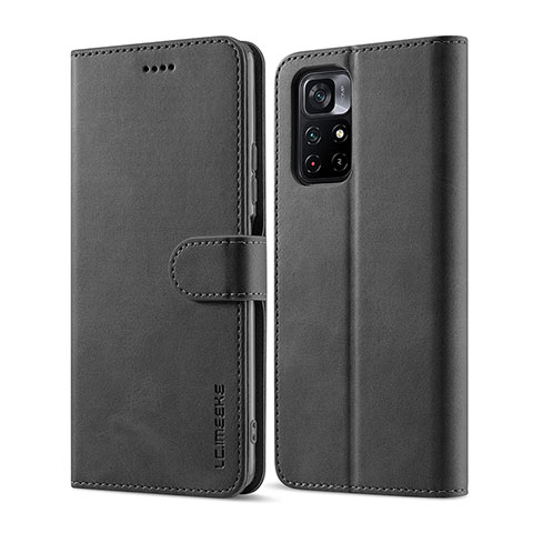 Coque Portefeuille Livre Cuir Etui Clapet LC1 pour Xiaomi Poco M4 Pro 5G Noir