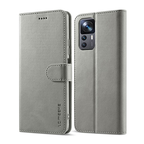 Coque Portefeuille Livre Cuir Etui Clapet LC1 pour Xiaomi Redmi K50 Ultra 5G Gris