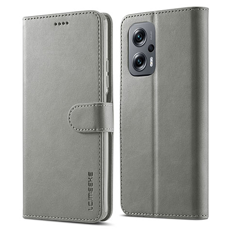 Coque Portefeuille Livre Cuir Etui Clapet LC1 pour Xiaomi Redmi K50i 5G Gris