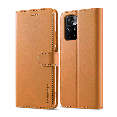 Coque Portefeuille Livre Cuir Etui Clapet LC1 pour Xiaomi Redmi Note 11T 5G Brun Clair