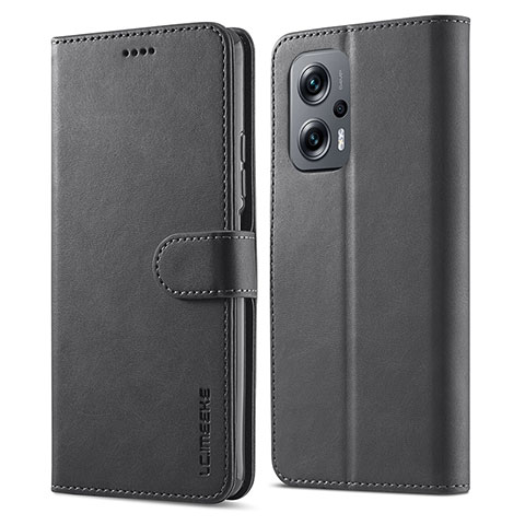 Coque Portefeuille Livre Cuir Etui Clapet LC1 pour Xiaomi Redmi Note 11T Pro 5G Noir