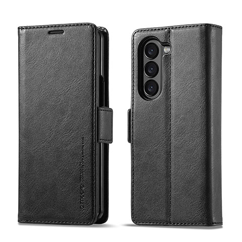 Coque Portefeuille Livre Cuir Etui Clapet LC2 pour Samsung Galaxy Z Fold5 5G Noir