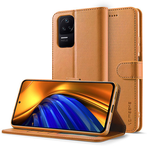 Coque Portefeuille Livre Cuir Etui Clapet LC2 pour Xiaomi Poco F4 5G Brun Clair