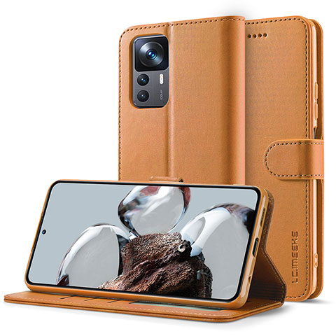 Coque Portefeuille Livre Cuir Etui Clapet LC2 pour Xiaomi Redmi K50 Ultra 5G Brun Clair