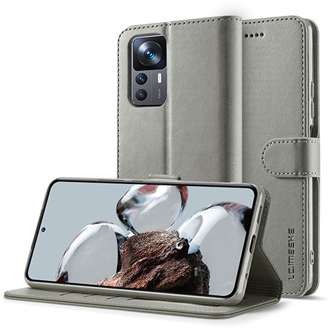 Coque Portefeuille Livre Cuir Etui Clapet LC2 pour Xiaomi Redmi K50 Ultra 5G Gris