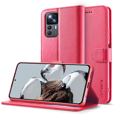 Coque Portefeuille Livre Cuir Etui Clapet LC2 pour Xiaomi Redmi K50 Ultra 5G Rose Rouge