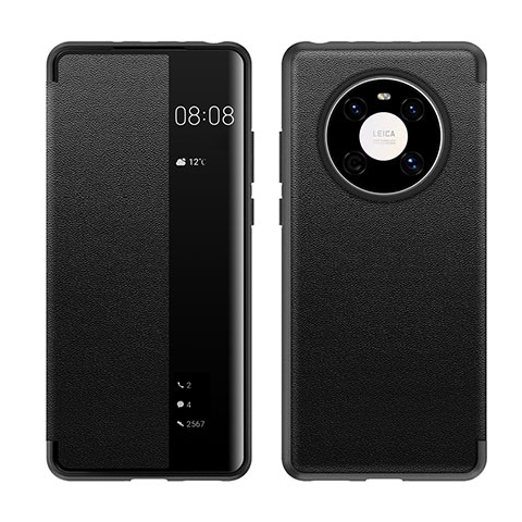 Coque Portefeuille Livre Cuir Etui Clapet LF1 pour Huawei Mate 40 Noir