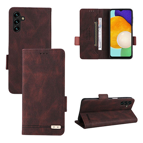 Coque Portefeuille Livre Cuir Etui Clapet LZ3 pour Samsung Galaxy A13 5G Marron