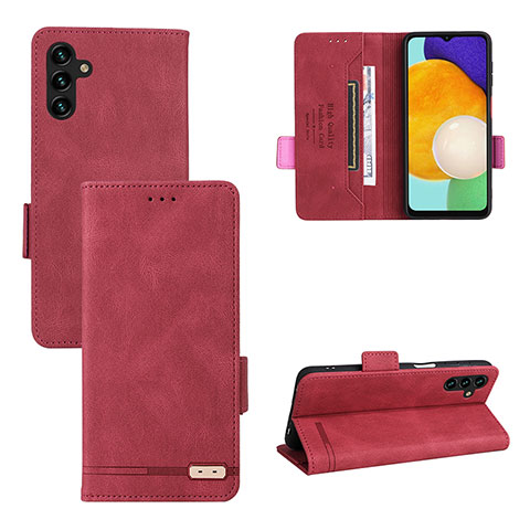 Coque Portefeuille Livre Cuir Etui Clapet LZ3 pour Samsung Galaxy A13 5G Rouge