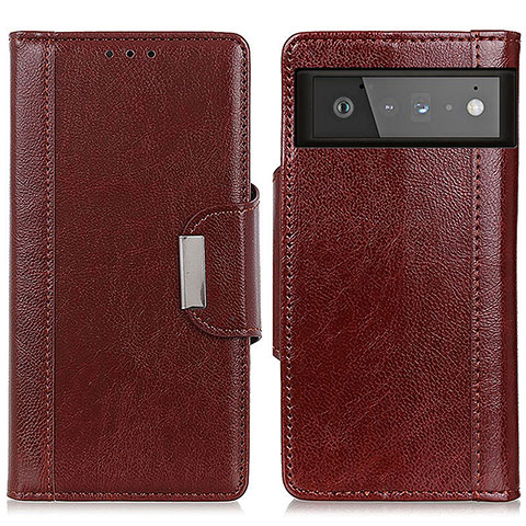 Coque Portefeuille Livre Cuir Etui Clapet M01L pour Google Pixel 6 5G Marron