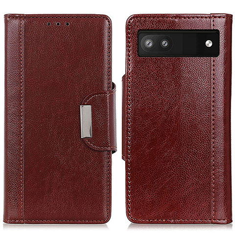 Coque Portefeuille Livre Cuir Etui Clapet M01L pour Google Pixel 6a 5G Marron