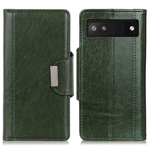 Coque Portefeuille Livre Cuir Etui Clapet M01L pour Google Pixel 7a 5G Vert