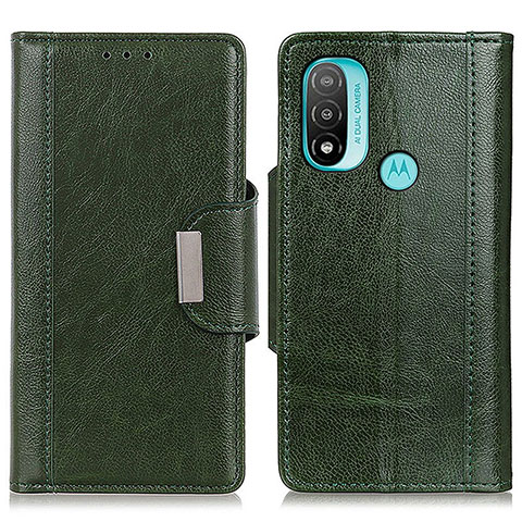 Coque Portefeuille Livre Cuir Etui Clapet M01L pour Motorola Moto E20 Vert