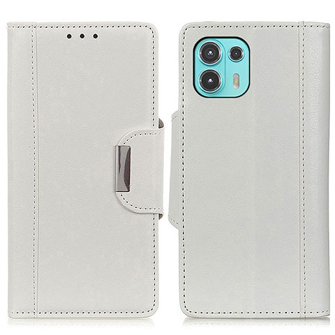 Coque Portefeuille Livre Cuir Etui Clapet M01L pour Motorola Moto Edge 20 Lite 5G Blanc