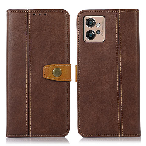 Coque Portefeuille Livre Cuir Etui Clapet M01L pour Motorola Moto G32 Marron