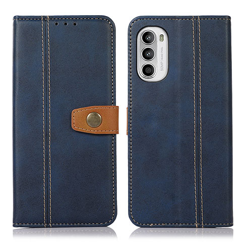 Coque Portefeuille Livre Cuir Etui Clapet M01L pour Motorola Moto G71s 5G Bleu