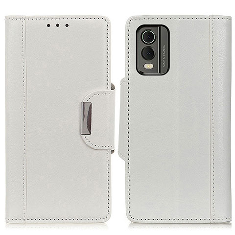 Coque Portefeuille Livre Cuir Etui Clapet M01L pour Nokia C32 Blanc