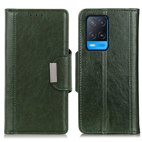 Coque Portefeuille Livre Cuir Etui Clapet M01L pour Oppo A54 4G Vert