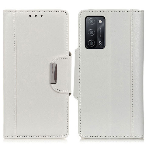 Coque Portefeuille Livre Cuir Etui Clapet M01L pour Oppo A55 5G Blanc