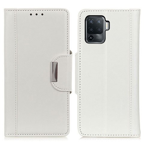 Coque Portefeuille Livre Cuir Etui Clapet M01L pour Oppo A94 4G Blanc