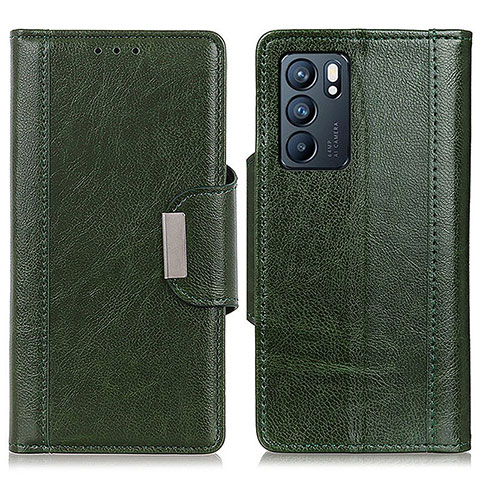 Coque Portefeuille Livre Cuir Etui Clapet M01L pour Oppo Reno6 5G Vert