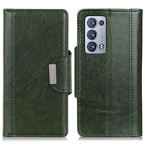 Coque Portefeuille Livre Cuir Etui Clapet M01L pour Oppo Reno6 Pro+ Plus 5G Vert